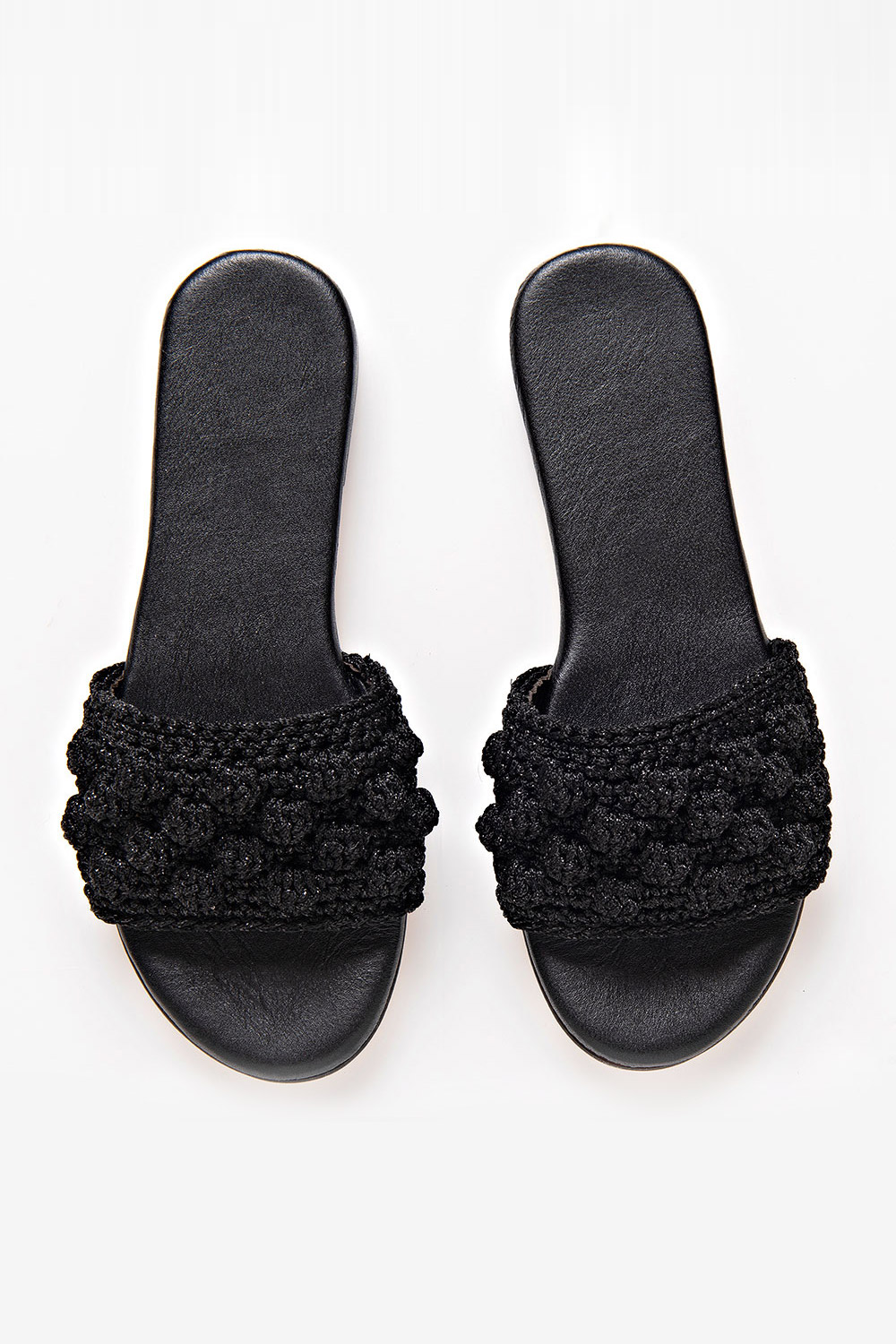 101/BS Black Bubble sandals with metal thread