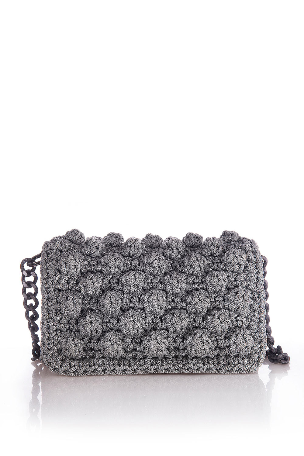 101 / Clutch with bubbles silver w/metallic