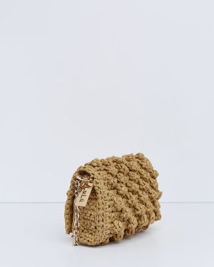 101 / RS Mini raffia bag in beige