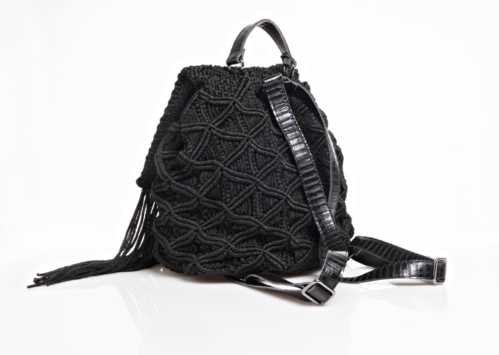 401 / Macramé Backpack Black