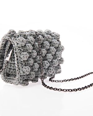 101 / XS Mini bag with bubbles in silver grey