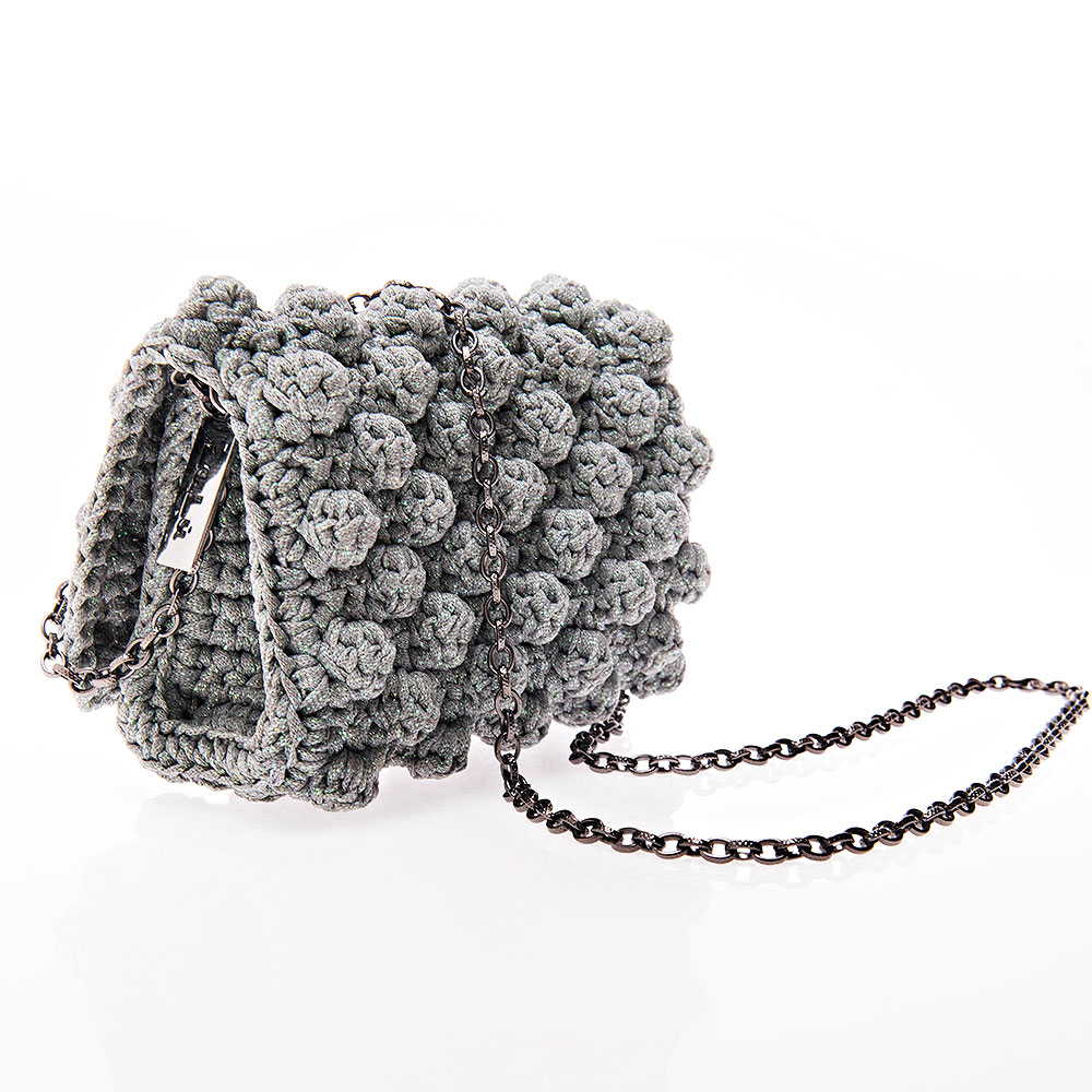 101 / XS Mini bag with bubbles in silver grey