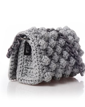 101 / Clutch with bubbles silver-grey