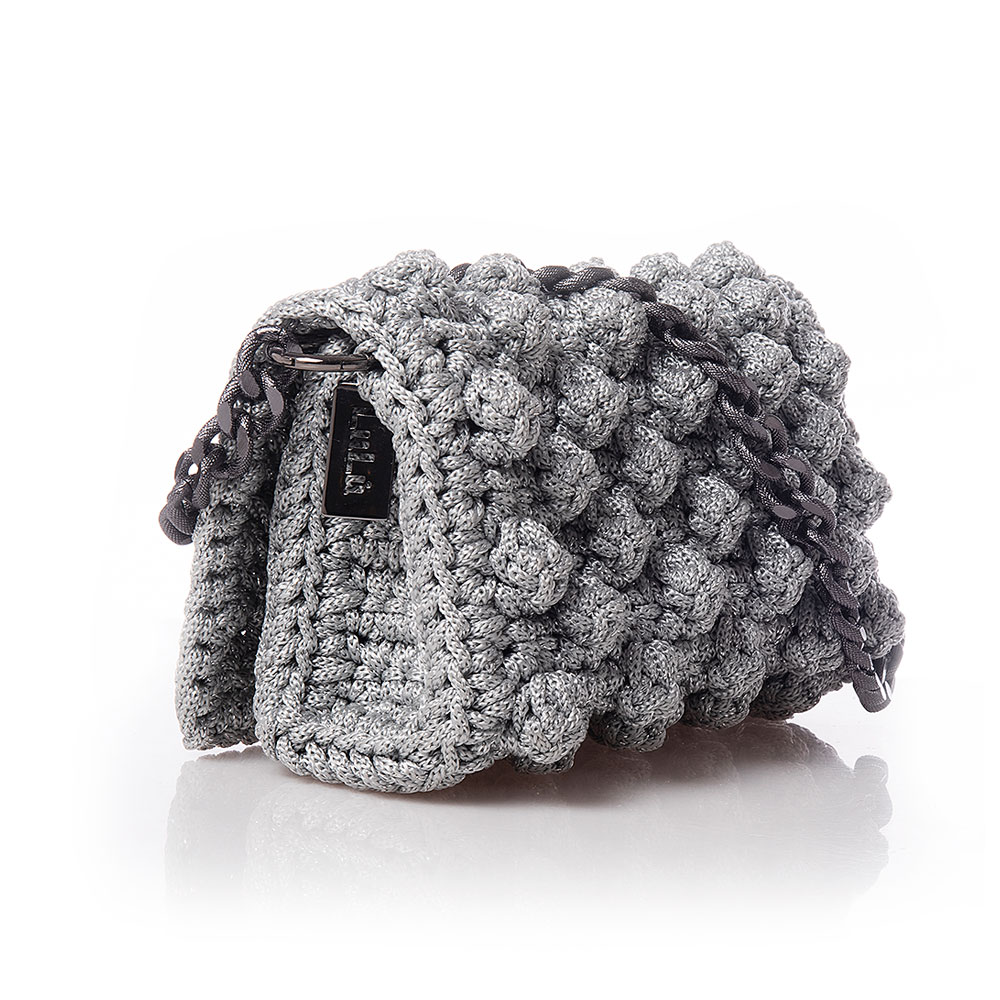 101 / Clutch with bubbles silver-grey